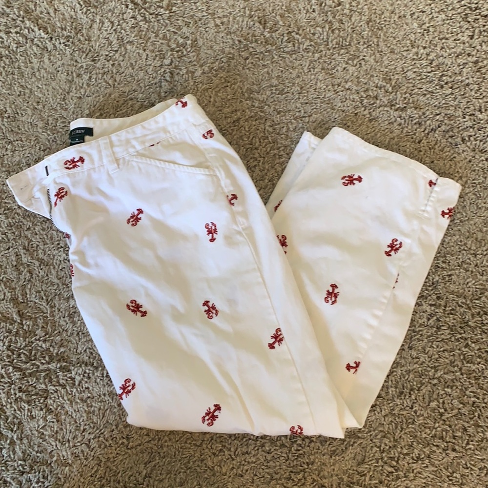 Jcrew Favorite Fit lobster white crop jeans